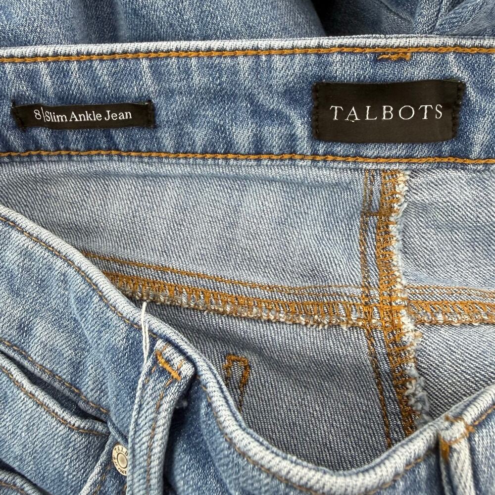 Talbots Slim Ankle Jeans Womens 8 Blue Stretch Denim 33x28.5 - Picture 3 of 6